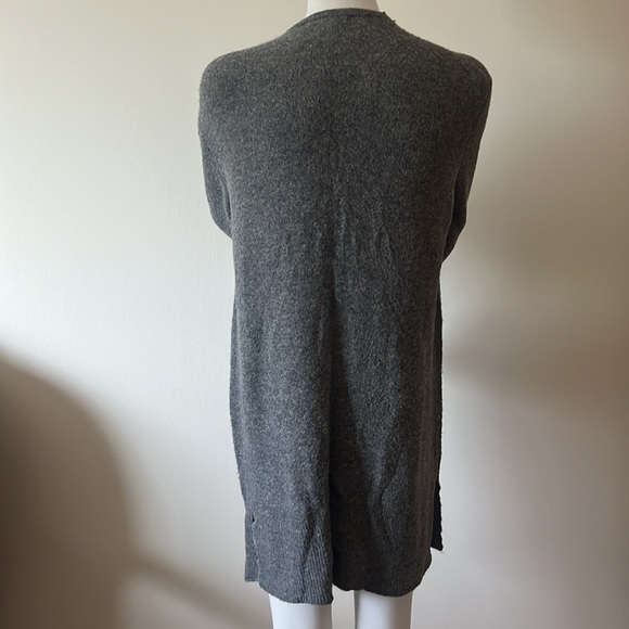 Madewell Open Front Long Cardigan Grey Pockets Merino Wool Blend Size XXS - Picture 5 of 9